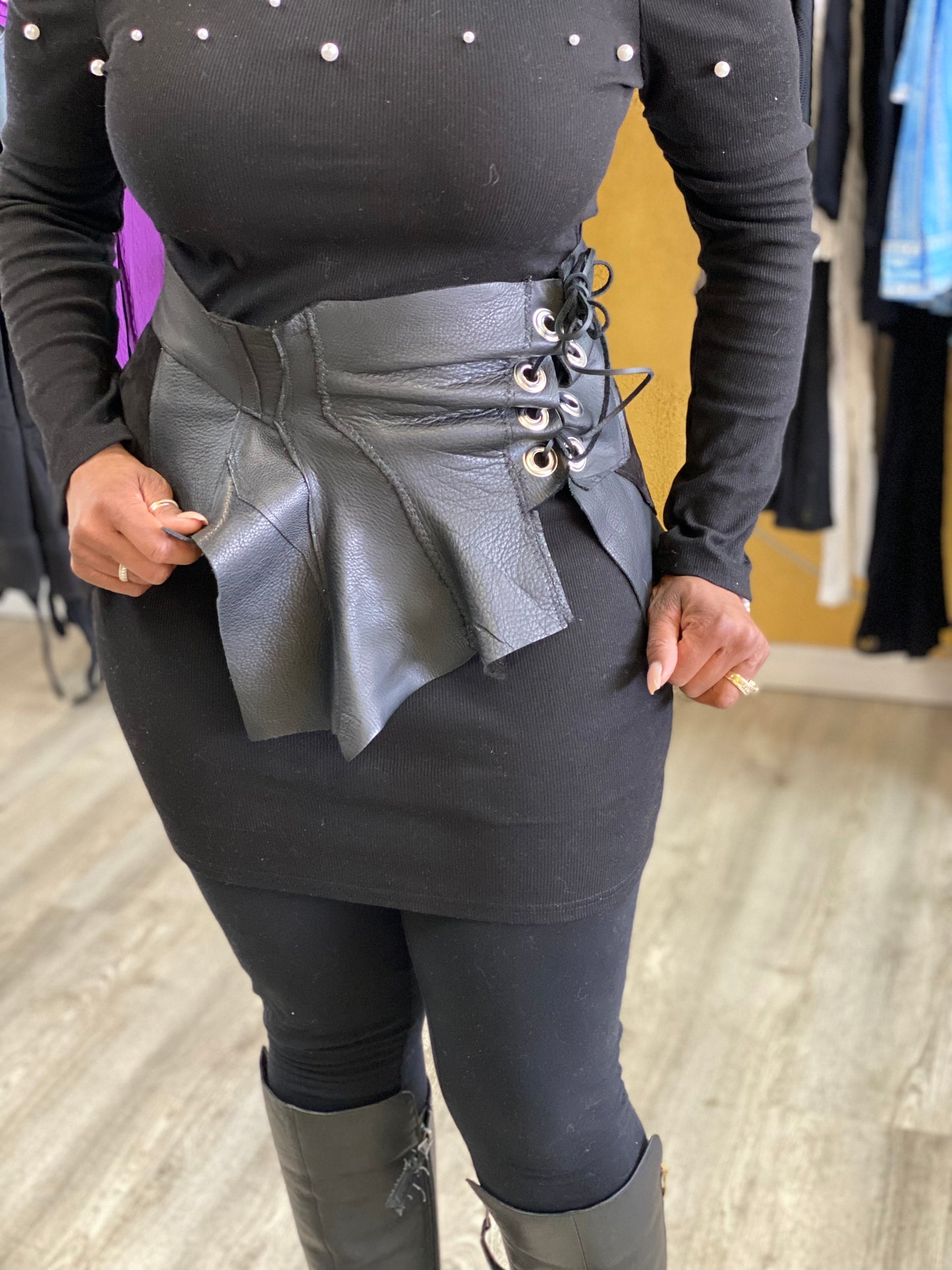 Belt me Leather Peplum